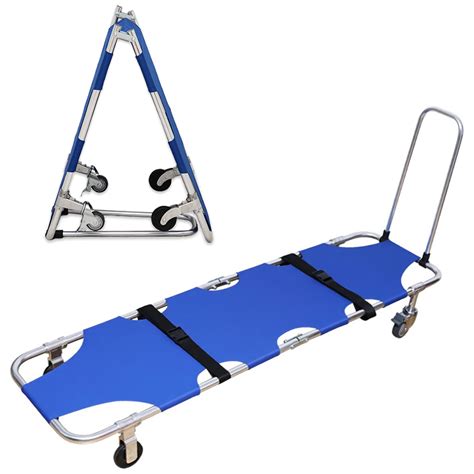 oxford fabric 4 foldable aluminum alloy stretcher|lightweight stretcher with wheels.